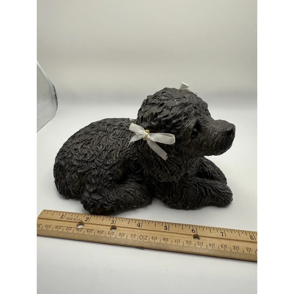 Vtg Sandicast Miniature Black Poodle Dog Sandra Brue 1981 Sculpture Signed 8